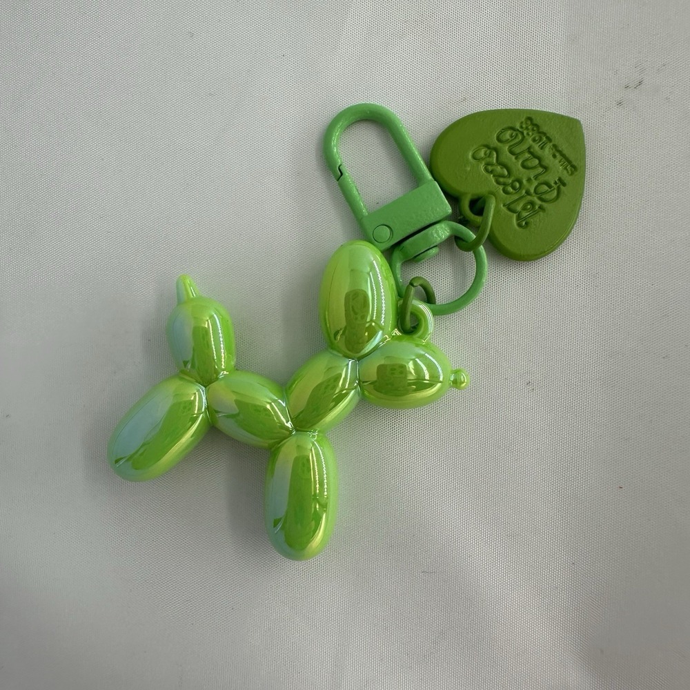 Balloon Dog Keychain Punk Y2K for Women Bag Pendant Jewelry Lime Green NEW